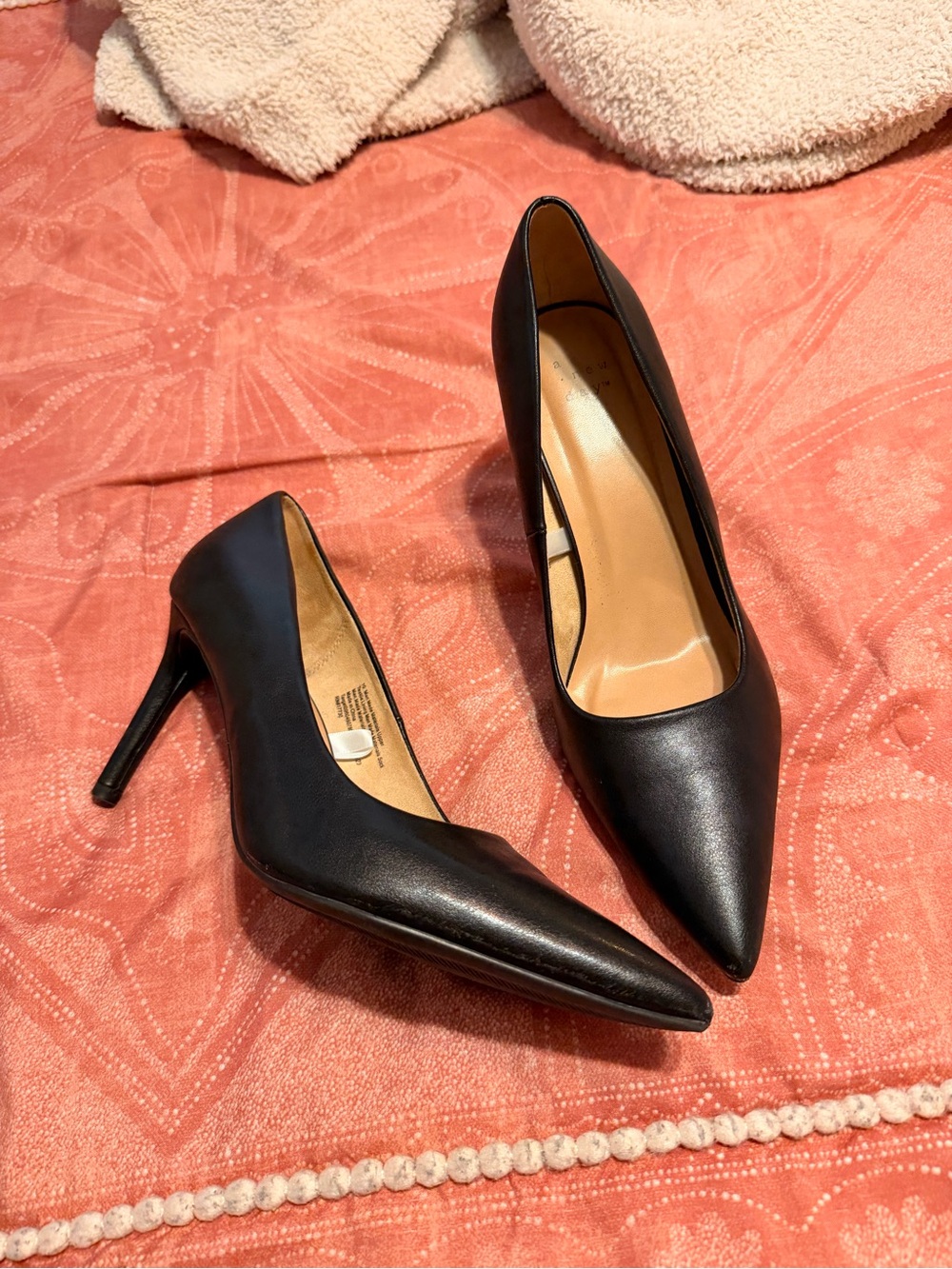 A New Day Black Pointed Toe Stiletto Heels